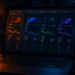Laptop s otvorenim karticama preglednika za usporedbu cijena proizvoda tijekom online kupovine